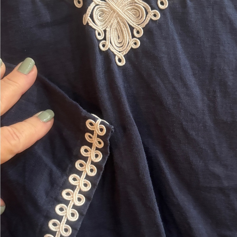 Navy Blue Embroidered Blouse - Picture 5 of 9